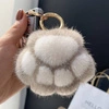 ECARLA brelok do kluczy puchaty Łapka Króliczka Beżowa BRL341 
