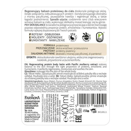 FARMONA my BIO regenerujący żel pod prysznic proteinowy Morwa pacyficzna 500ml