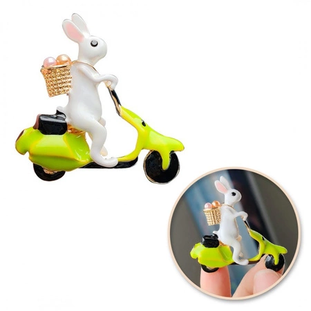 ECARLA broszka ozdobna Króliczek Na Skuterze BZ193