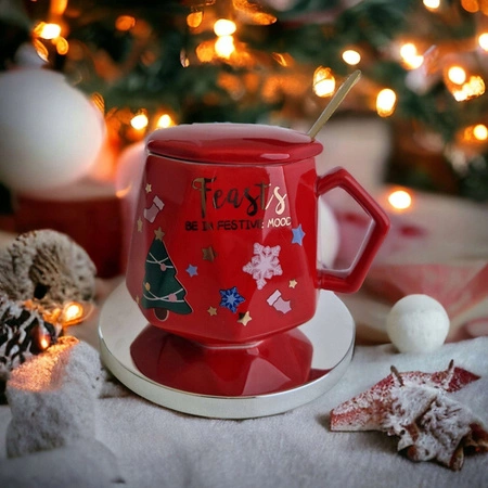 ECARLA kubek świąteczny, czerwony KB08CZE