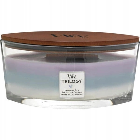 WOODWICK Hearthwick Trilogy świeca w słoiku elipsa CALMING RETREAT 453g