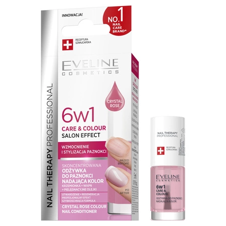 EVELINE Nail Therapy odżywka do paznokci Care&Colour 6w1 Crystal Rose 5ml