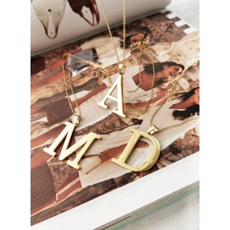 ECARLA naszyjnik ze stali szlachetnej pozłacanej Literka C NST100C