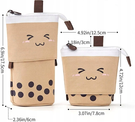 ECARLA piórnik wielofunkcyjny Kremowy Bubble tea PR08