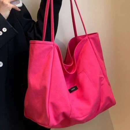 ECARLA torba materiałowa minimalistyczna duża Czerwona TP15F