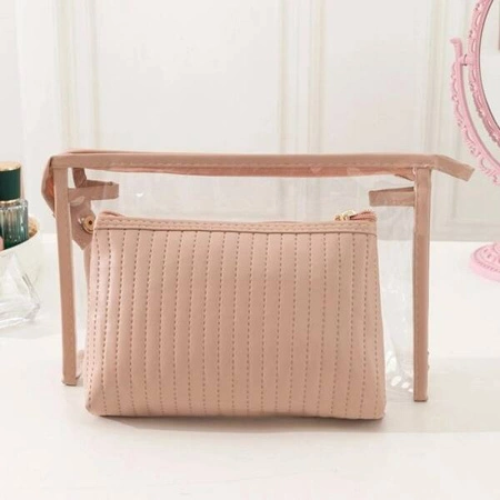 ECARLA zestaw 2 kosmetyczek Pudrowy róż KS102WZ2