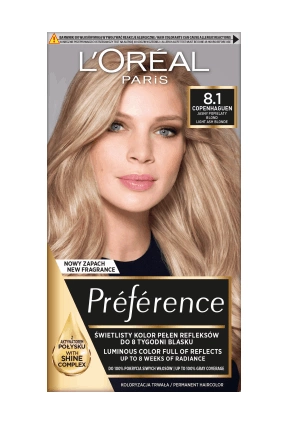 LOREAL Preference farba do włosów Wbis 8.1 Jasny Popielaty Blond USZKODZONE PUDEŁKO