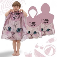 ECARLA ręcznik plażowy pelerynka dziecięca I Love You Kotek PEL02WZ2