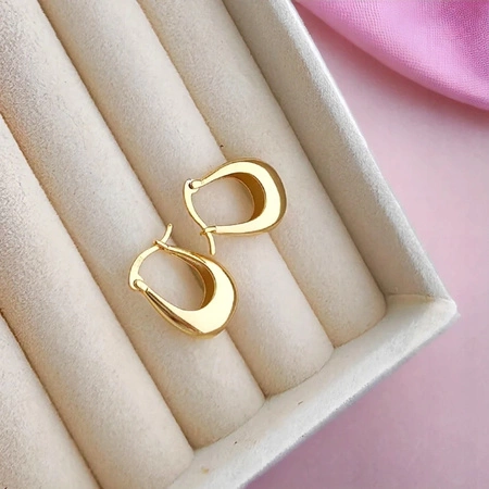 ECARLA kolczyki wiszące ze stali szlachetnej platerowanej złotem KST3122