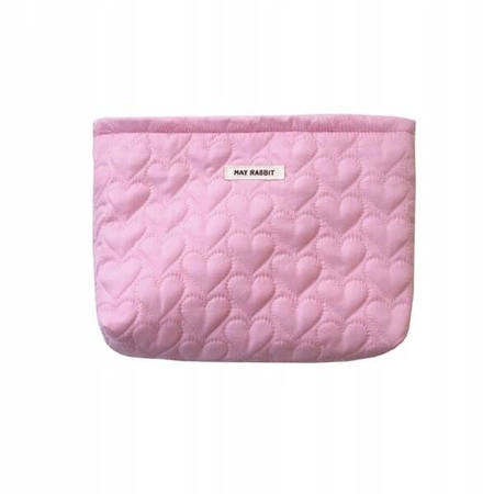 ECARLA kosmetyczka jednokomorowa pikowana Serca Różowa KS120R