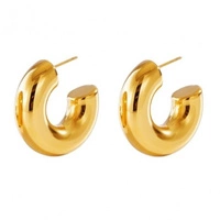 ECARLA kolczyki ze stali szlachetnej platerowanej 14k złotem GRUBE KOŁA KST3324