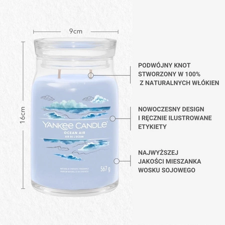 YANKEE CANDLE Signature Duża świeca w słoiku OCEAN AIR 567g