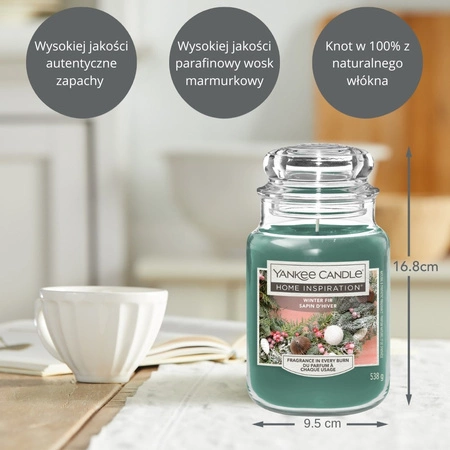 YANKEE CANDLE Home Inspiration Duża świeca w słoiku WINTER FIR 538g