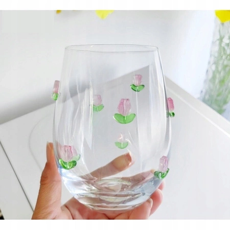 ECARLA szklanka 500ml z tulipanami SZK130