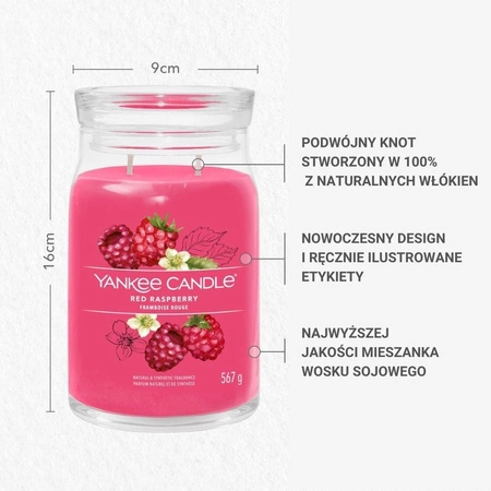 YANKEE CANDLE Signature Duża świeca w słoiku RED RASPBERRY 567g
