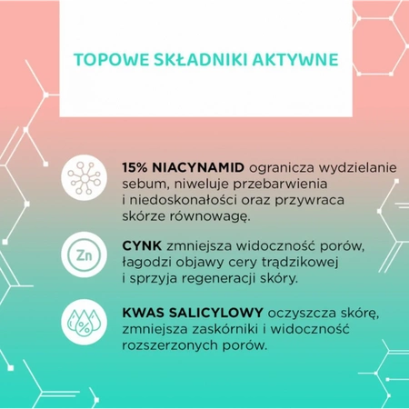 EVELINE Serum Shot 15% Niacinamide kuracja na niedoskonałości twarzy 30ml
