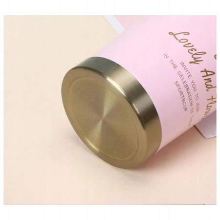 ECARLA kubek termiczny uchwytem i ustnikiem 550ml Różowy Konwalia BD28WZ2