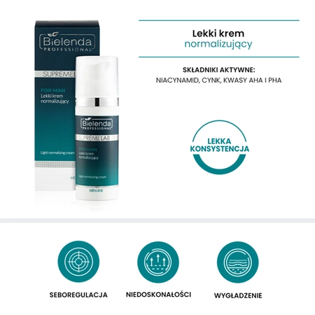 BIELENDA PROFESSIONAL Supremelab Men Line krem do twarzy lekki normalizujący 50ml