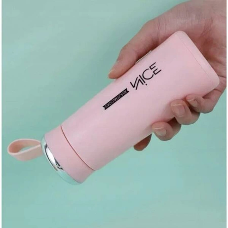 ECARLA bidon z uchwytem, koszyczkiem i rurką 400ml Nice Różowy BD12R