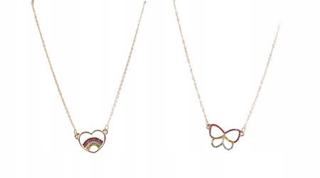 DONEGAL naszyjnik w kształcie serca Złoty Rainbow 1szt