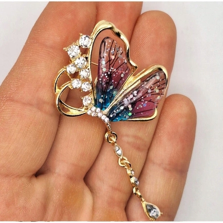 ECARLA broszka MOTYL z cyroniami