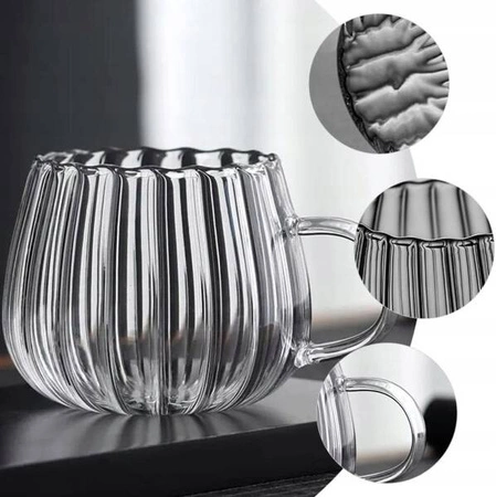 ECARLA filiżanka z falowanymi ściankami ryflowana 400ml SZK52