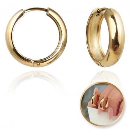 ECARLA kolczyki ze stali szlachetnej platerowanej 14k złotem KST3407