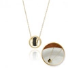 ECARLA naszyjnik ze stali szlachetnej pozłacanej KÓŁKA czarny kamień NST2173