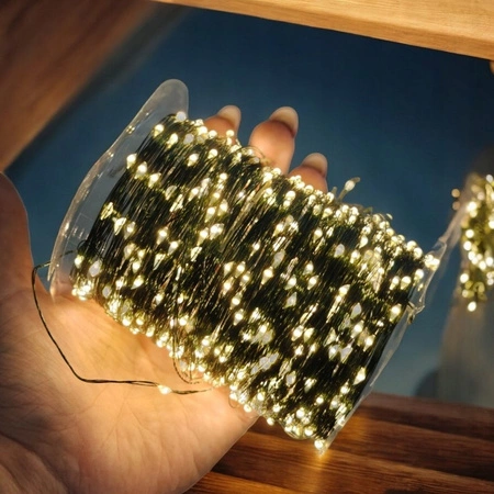 ECARLA Lampki Led światełka drucik 1000 LED 100m Ciepłe Białe LAMP49
