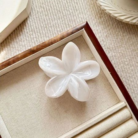 ECARLA spinka-klamra do włosów kwiat perłowy melanż Kość Słoniowa SP407