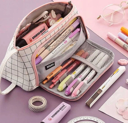 ECARLA piórnik wielofunkcyjny kratka PR05