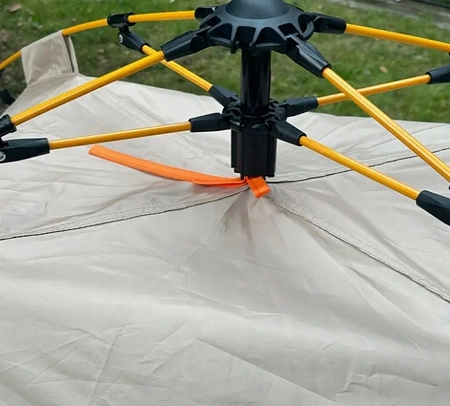 ECARLA namiot kempingowy składany 2-3 osobowy 200x140x115cm Kremowy BAL12K