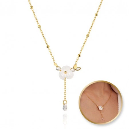 ECARLA naszyjnik ze stali szlachetnej pozłacanej KWIAT NST2146