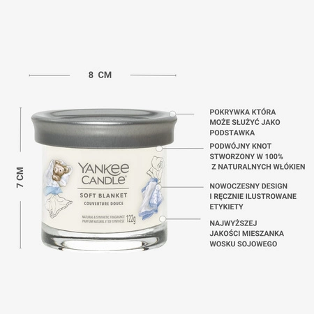 YANKEE CANDLE Signature tumbler z 1 knotem SOFT BLANKET 122g