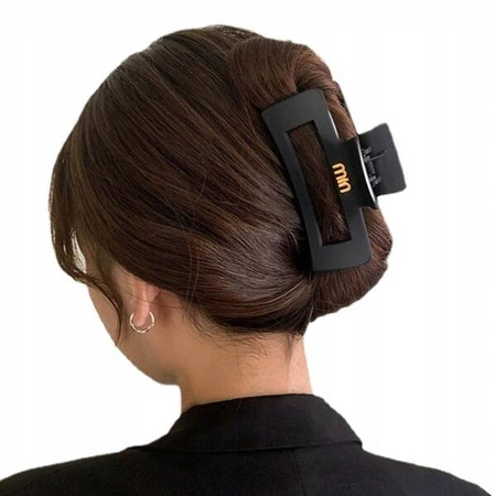 ECARLA spinka-klamra do włosów duża prostokąt Czerń ze Złotem SP236