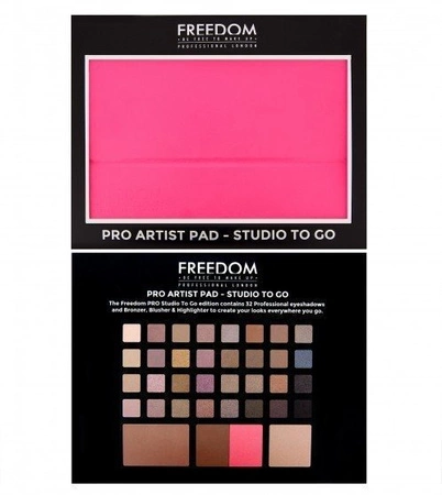 MAKEUP REVOLUTION FREEDOM Pro Artist Pad zestaw do makijażu Studio To Go Pink 43,5g