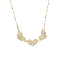 ECARLA naszyjnik ze stali szlachetnej pozłacanej SERCA cyrkonie NST2168