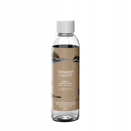 YANKEE CANDLE Reed Diffuser Refill zapas do pałeczek zapachowych AMBER & SANDALWOOD 200ml
