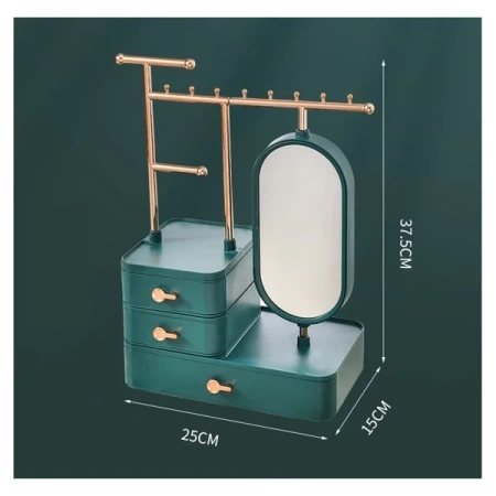 ECARLA organizer na biżuterię szafeczka z lusterkiem i szufladami