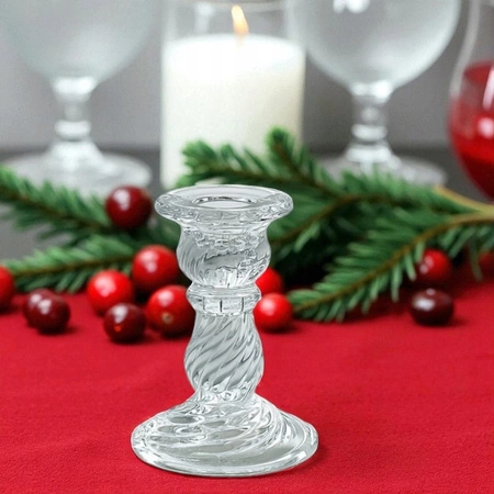 ECARLA świecznik dekoracyjny szklany Glamour 10cm SW12