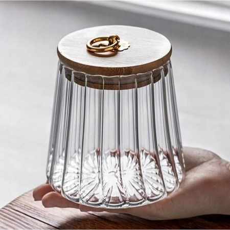 ECARLA pojemnik z falowanymi ściankami, cukiernica 650ml Trapez SZK72