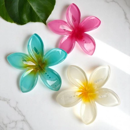 ECARLA spinka-klips do włosów Kwiat Moana Ombre 6cm Niebieski SP405