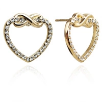 ECARLA kolczyki ze stali szlachetnej platerowanej 14k złotem SERCA KST3375