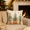 ECARLA Zima Świąteczna poszewka na poduszkę Boho 45x45 TRZY CHOINKI POD249