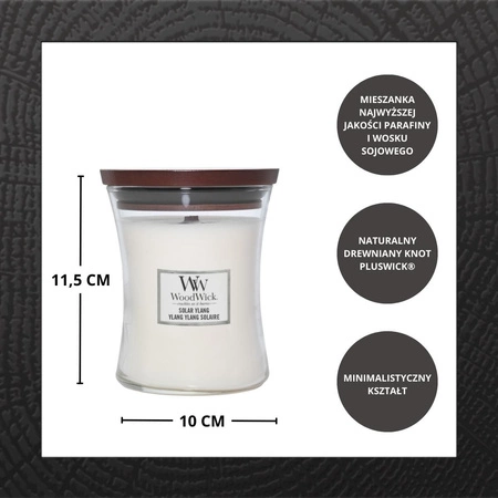 WOODWICK PlusWick średnia świeca w słoiku SOLAR YLANG 275g