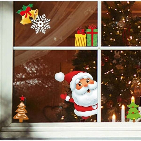 ECARLA naklejki na szybę świąteczne kolorowe 1 arkusz 20x30cm NKD16