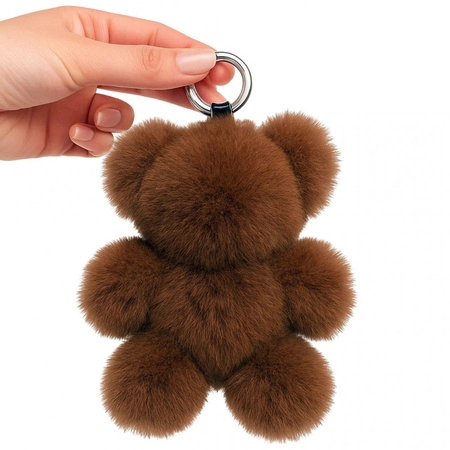ECARLA brelok do kluczy futrzany Miś Brązowy BRL370