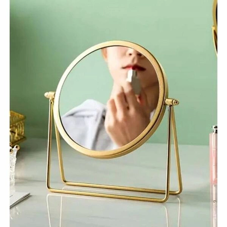 ECARLA lusterko kosmetyczne stojące Złote 21x14,5cm L13Z