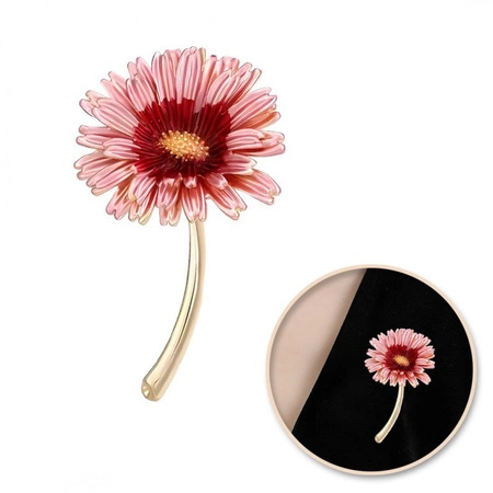 ECARLA broszka emaliowana Różowa Stokrotka BZ199