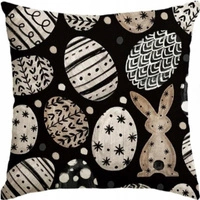 ECARLA Wielkanoc poszewka na poduszkę 45x45cm Black White POD233